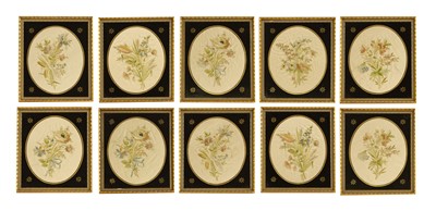 Lot 460 - A set of ten silk work embroideries