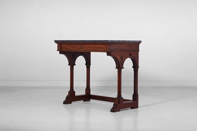 Lot 483 - A mahogany and marble console table