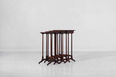 Lot 161 - A set of Regency-style mahogany quartetto tables