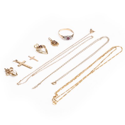 Lot 1182 - A group of gold jewellery