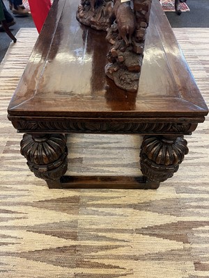 Lot 152 - An Elizabethan-style oak refectory table