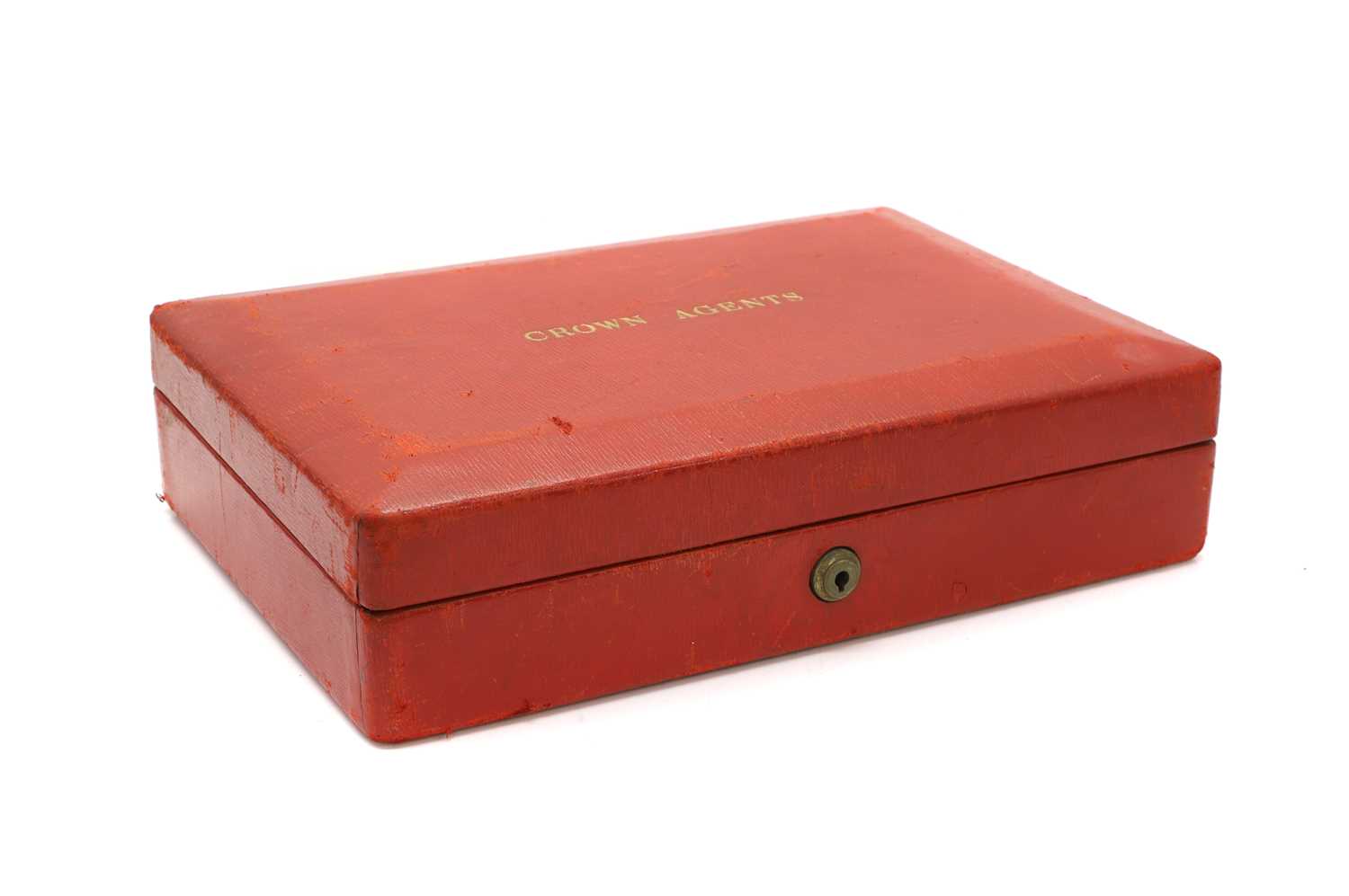 Lot 322 - A red leather vintage 'Crown Agents' briefcase
