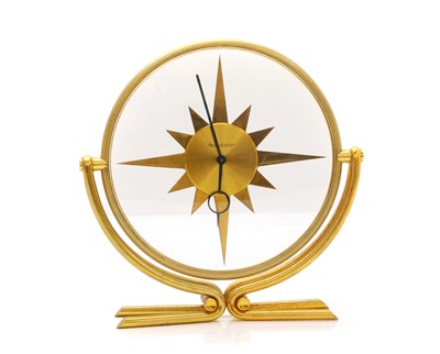 Lot 201 - A Jaeger Le-Coultre brass desk clock