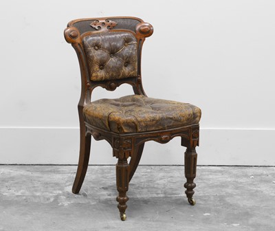Lot 514 - A Gothic mahogany side chair