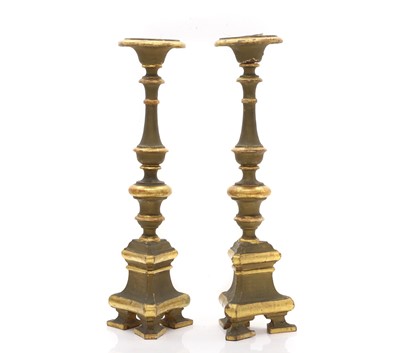 Lot 301 - A pair of pricket stands
