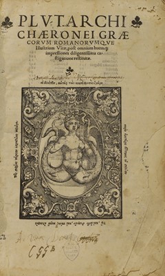Lot 261 - 1538- Plutarch: PLUTARCO: Graecorum Romanorumque illustrium vitae.