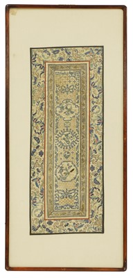 Lot 88 - A Chinese embroidered silk panel