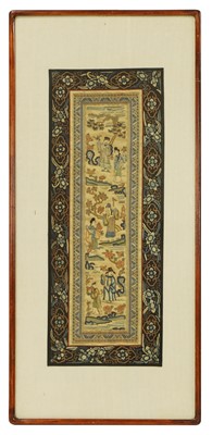 Lot 140 - A Chinese embroidered silk panel