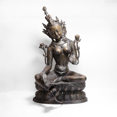 Lot 38 - A very large Nepalese bronzed-brass figure of Tara