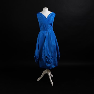 Lot 1344 - A vintage handmade blue dress