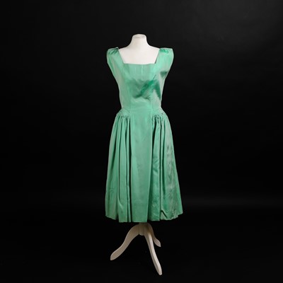 Lot 1342 - A vintage handmade green dress
