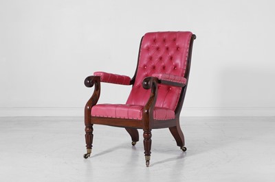 Lot 275 - A George IV rosewood library armchair