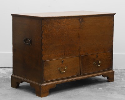 Lot 510 - A George III oak and elm mule chest