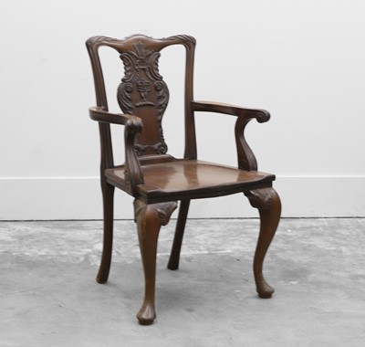 Lot 512 - A mahogany hall chair