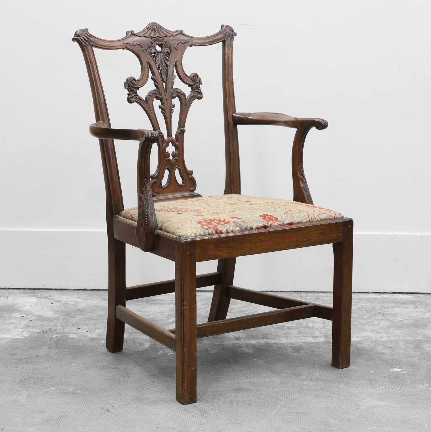 Lot 513 - A mahogany open armchair