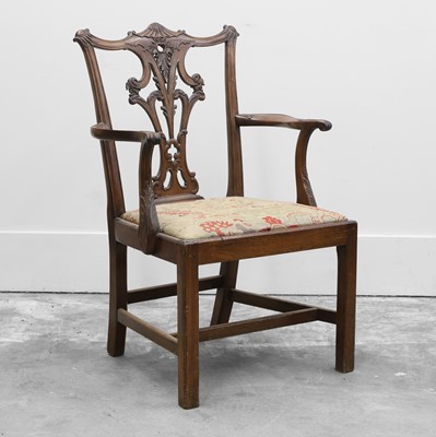 Lot 513A - A mahogany open armchair