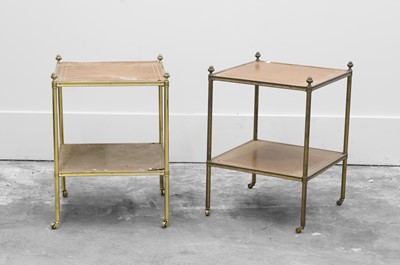 Lot 506 - A pair of brass framed étagères
