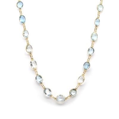 Lot 84 - An aquamarine long necklace