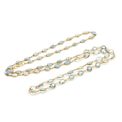 Lot 84 - An aquamarine long necklace