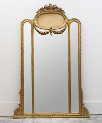 Lot 494 - A giltwood overmantel mirror