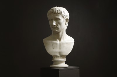 Lot 221 - A plaster bust of Augustus Caesar