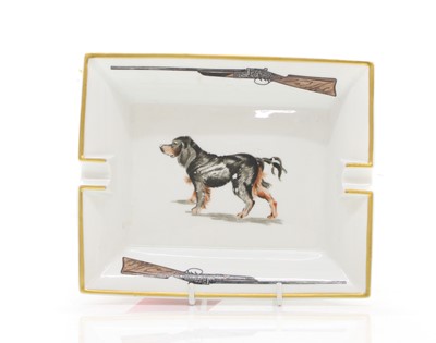 Lot 101A - A Hermes porcelain 'Water Spaniel' ashtray