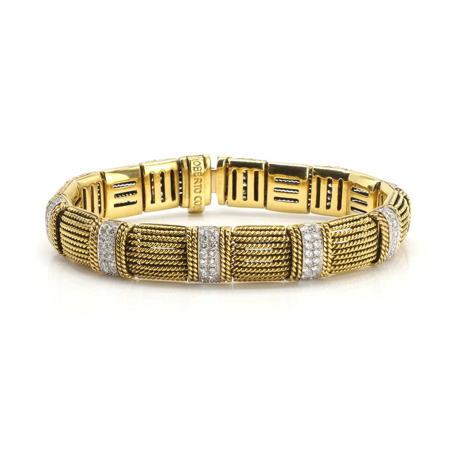 Lot 157 - An 18ct gold and diamond Opera bracelet, by Roberto Coin