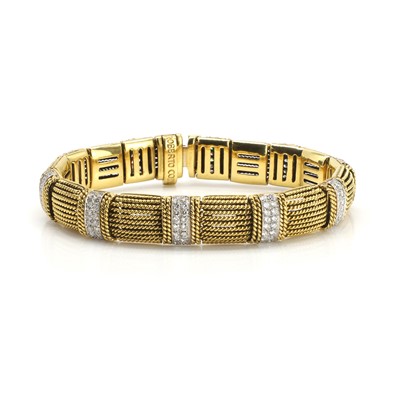 Lot 157 - An 18ct gold and diamond Opera bracelet, by Roberto Coin