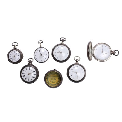 Lot 1291 - A collection of silver pair cased fusee pocket watches