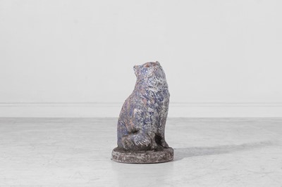 Lot 537 - A painted composition stone tomcat