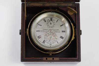 Lot 452 - A mahogany and brass-mounted marine chronometer