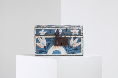 Lot 20 - A small folk art painted wooden marriage chest