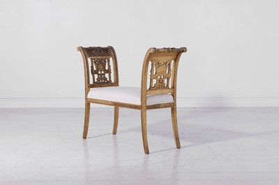 Lot 458 - A small carved giltwood window seat