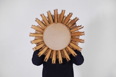 Lot 247 - A giltwood convex sunburst mirror