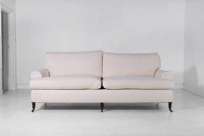 Lot 478 - An upholstered three-seater sofa by George Smith