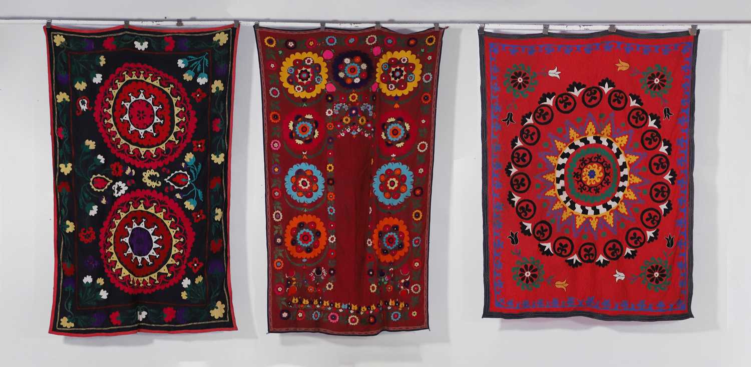 Lot 296 - Three embroidered suzanis