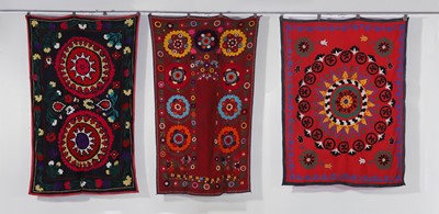 Lot 296 - Three embroidered suzanis