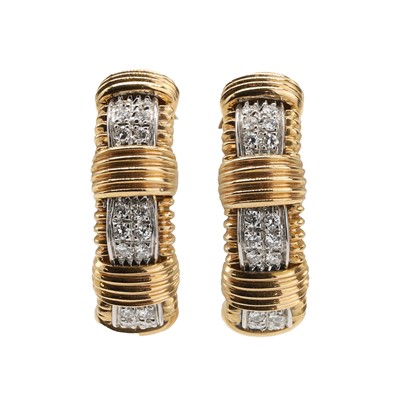 Lot 155 - A pair of 18ct rose gold diamond set Appassionata earrings, by Roberto Coin