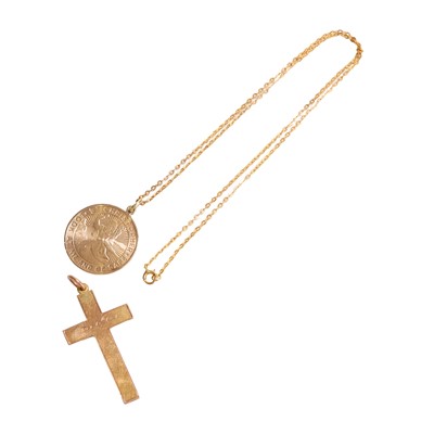 Lot 1164 - A St. Christopher pendant and a cross pendant