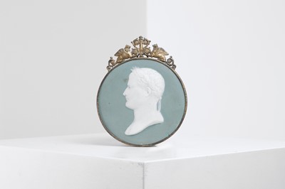 Lot 149 - A biscuit porcelain portrait medallion of Napoleon
