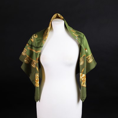 Lot 1428 - A Hermès 'Les Cavaliers d’Or' silk scarf