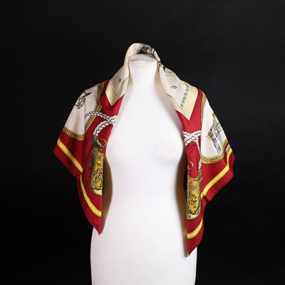 Lot 1425 - A Hermès 'Grand Apparat' silk scarf
