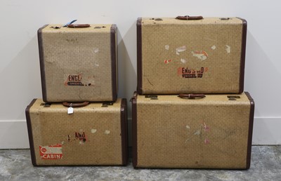 Lot 310 - A graduated set of four vintage trunks