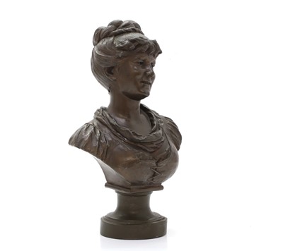 Lot 260 - A spelter bust of a lady