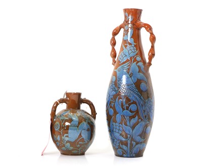 Lot 106 - Two C H Brannam Pottery twin-handled vases