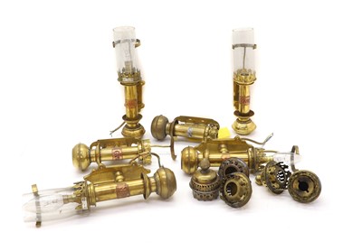 Lot 317 - A collection of brass railway lanterns