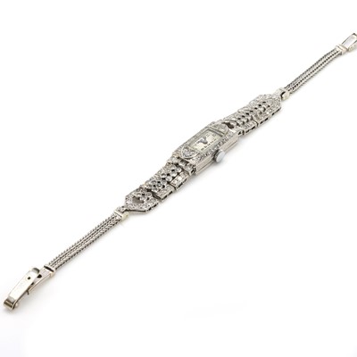 Lot 276 - A ladies' diamond set cocktail watch, c.1930s and later