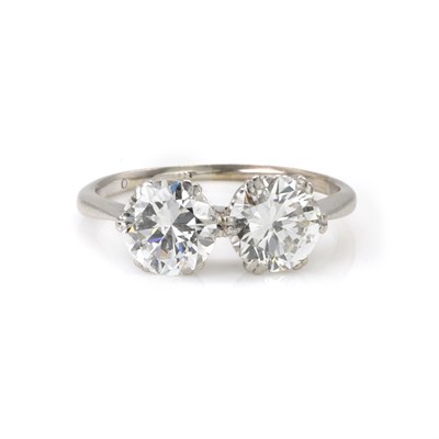 Lot 214 - A diamond two stone ring