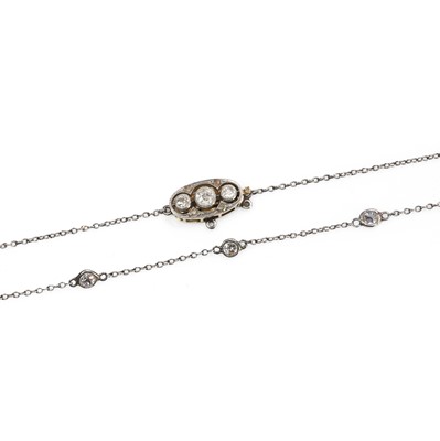 Lot 54 - An early 20th century diamond set chain necklace