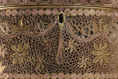 Lot 378 - A near pair of George III-style paper scroll tea caddies